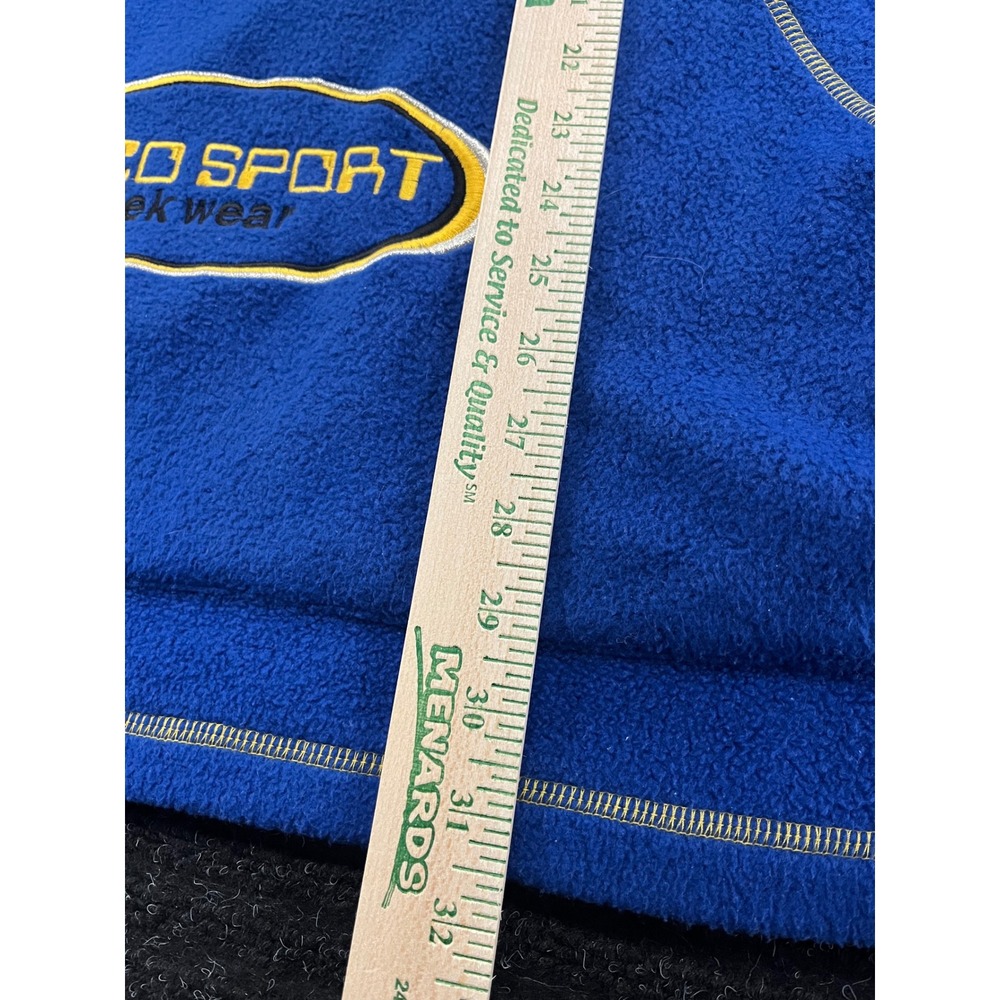 Paco Sport Tek Wear Vintage Fleece Pullover Blue Yellow Quarter Zip Mens Large - Picture 7 of 7